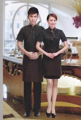 夏季火锅店服务员工作服 餐厅服务员制服 连锁餐饮员工工服定制 上海服装厂家